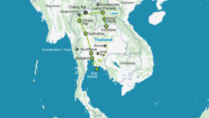 Kaart Thailand route 7 Thailand Laos RGB Rondreis Op Maat Specialist